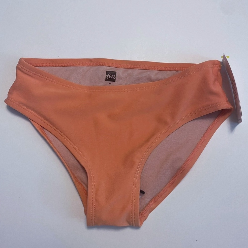 New, Tea Collection Peach/Coral Girls Bikini Bottoms, size 7
